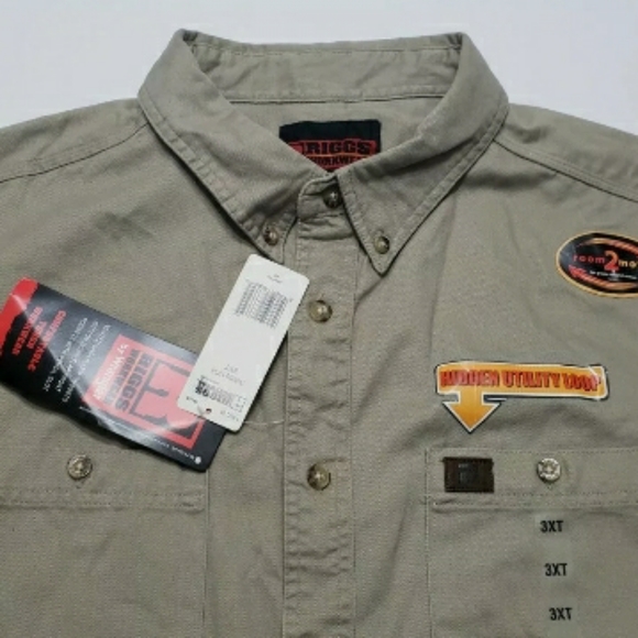NWT RIGGS Longsleeve Khaki Work Shirt 3XT - Picture 5 of 6